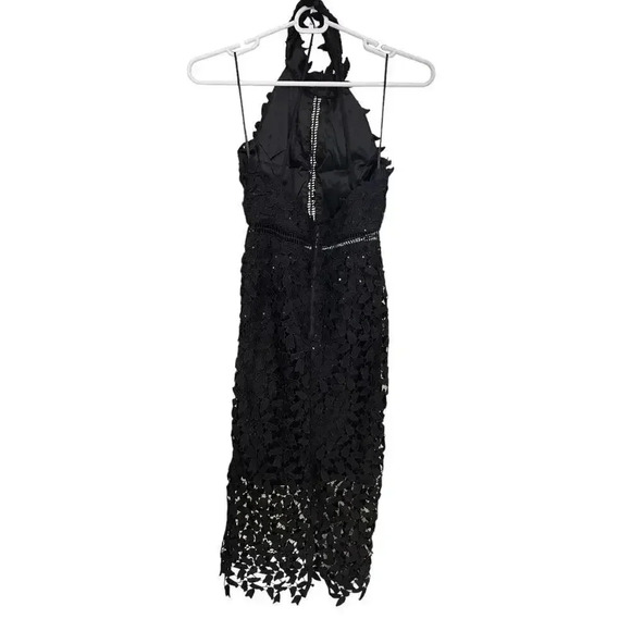 NWT! Bardot Sequin Leaf Lace Dress In Black Sz 2 - Picture 6 of 9